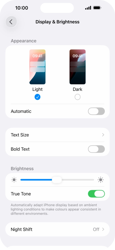 Press Dark.
