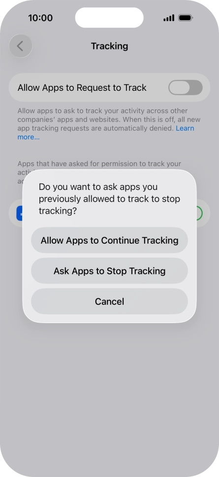 If you turn off the function, press the required setting.