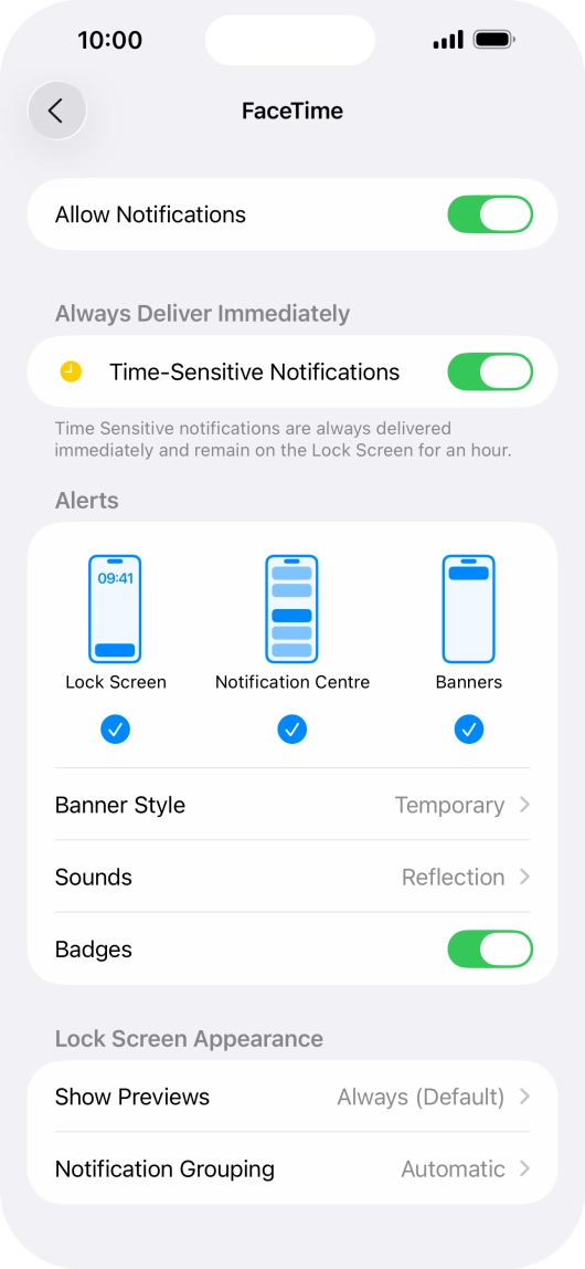 Press the indicator next to 