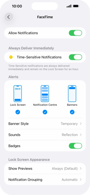 Press the indicator next to 