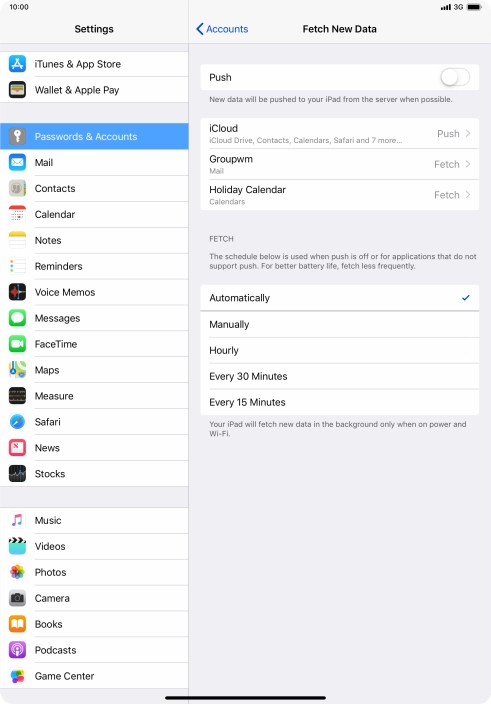 If you turn off the function, press the required setting.