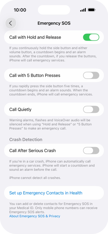 Press the indicator next to 