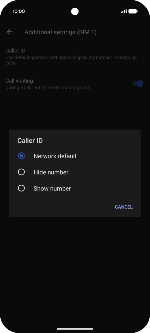 Press Show number to turn on caller identification.
