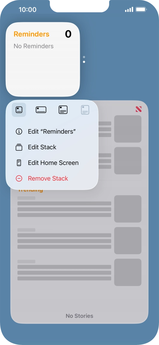 Press Edit Stack.