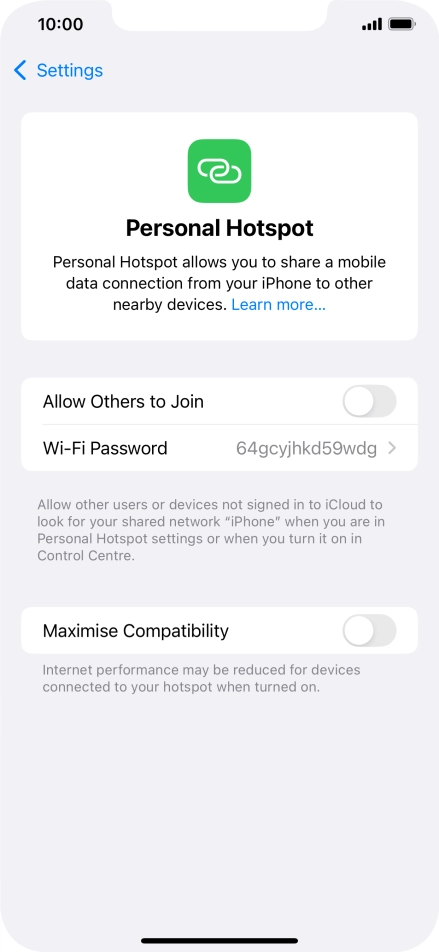 Press Wi-Fi Password and key in the required password.