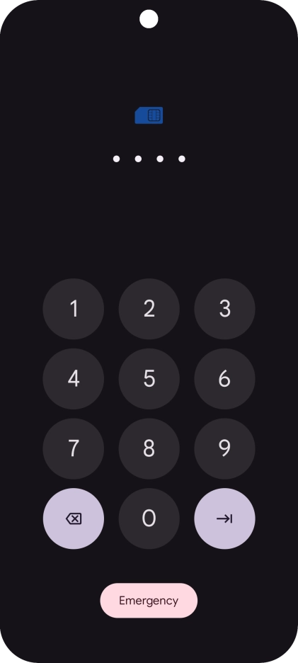 If your SIM is locked, key in your PIN and press arrow right. The default PIN is 1111.