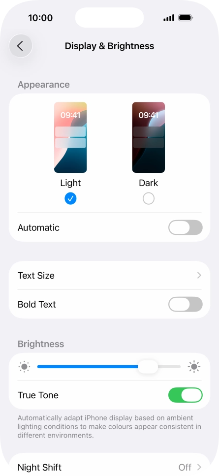Press Dark.