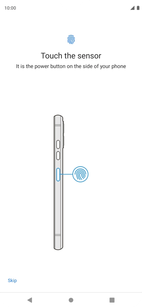 Follow the instructions on the screen to create the phone lock code using your fingerprint.