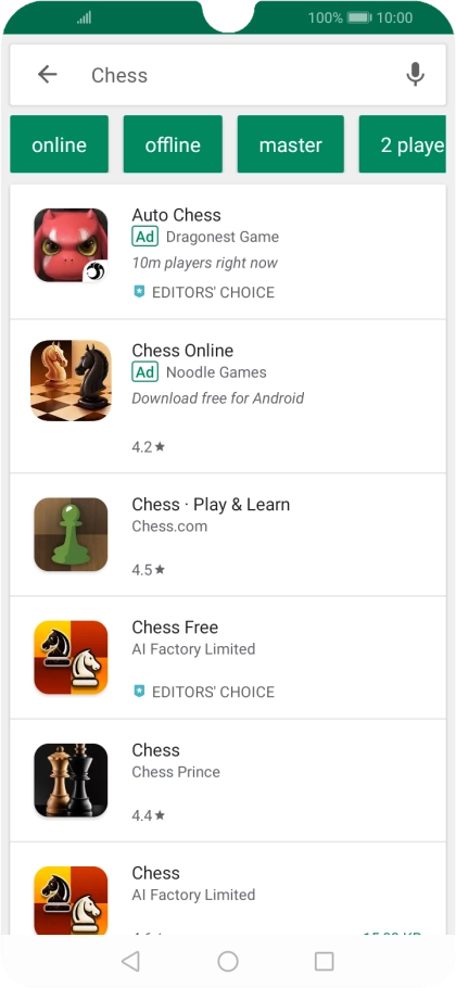 Press the required app.