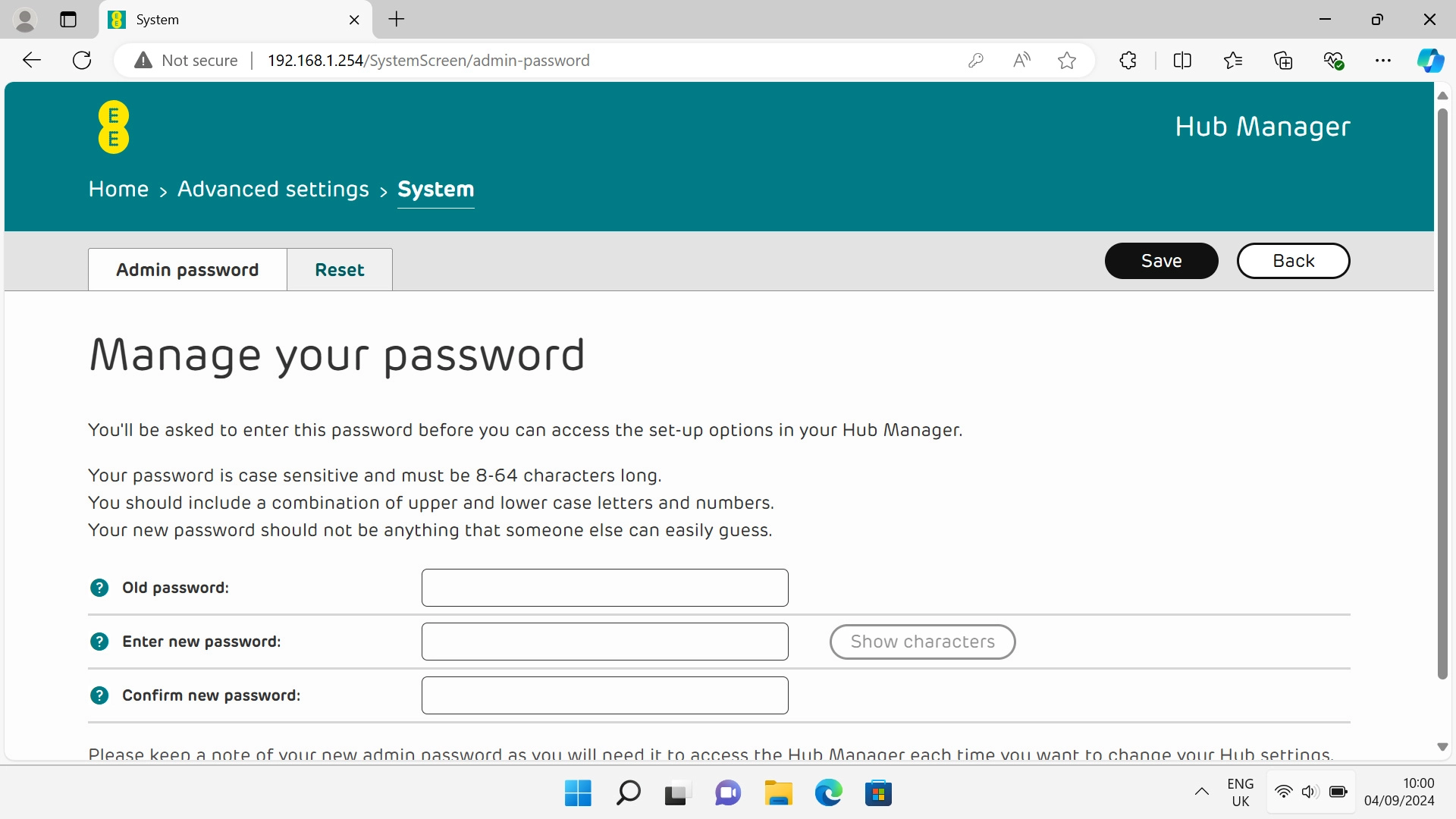 Click the field next to 