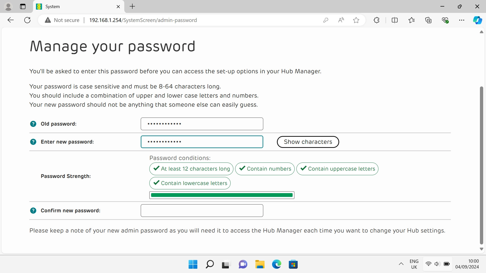 Click the field next to 