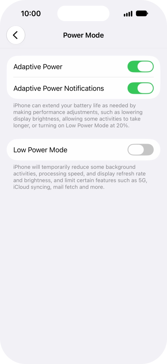 Press the indicator next to 