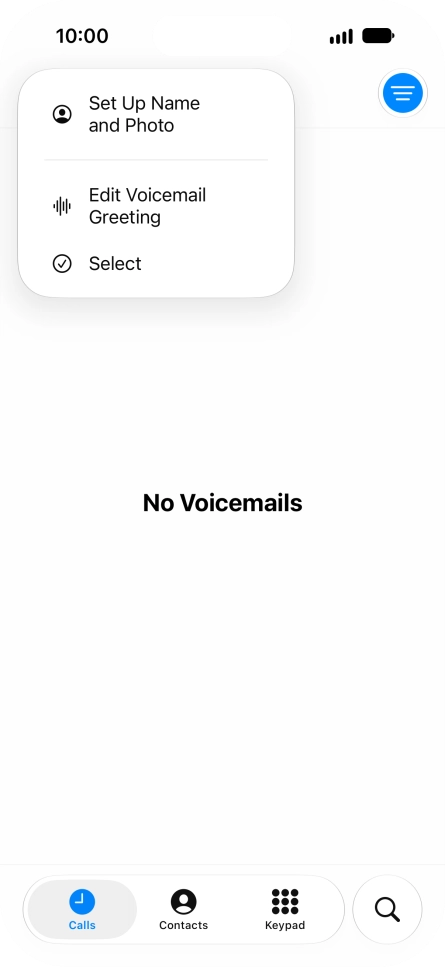 Press Edit Voicemail Greeting.