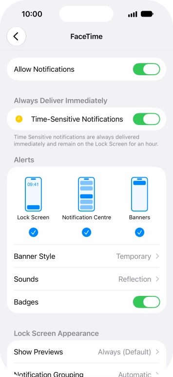 Press the indicator next to 