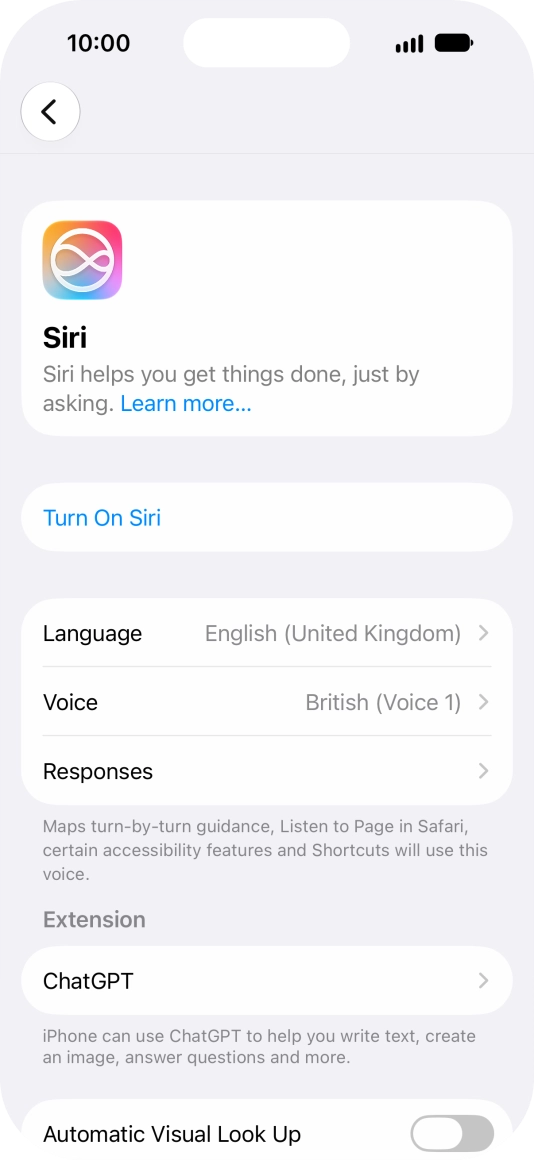 If it's the first time you use Siri AI, press Turn On Siri.