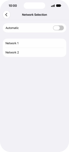 If you turn off the function, press the required network.