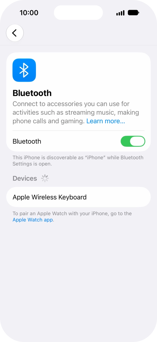Press the required Bluetooth device and follow the instructions on the screen to pair the device with your phone.