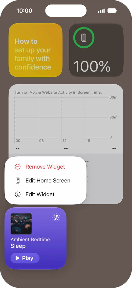 Press Remove Widget.