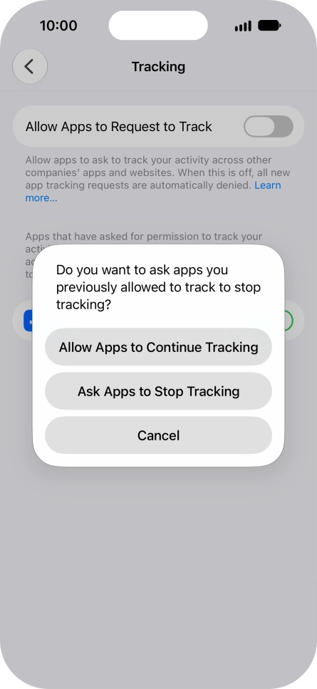 If you turn off the function, press the required setting.