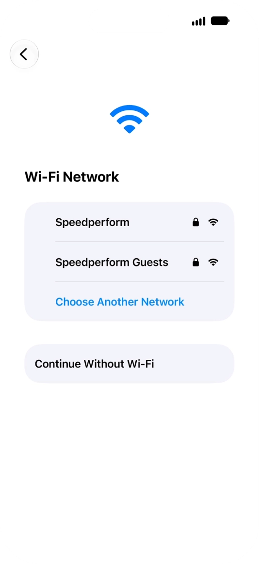 Press the required Wi-Fi network.