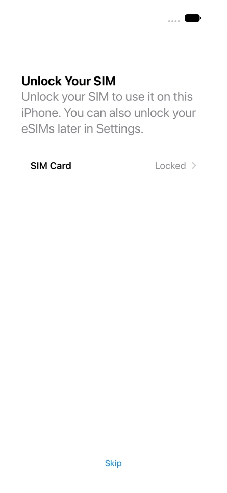 Press SIM Card.