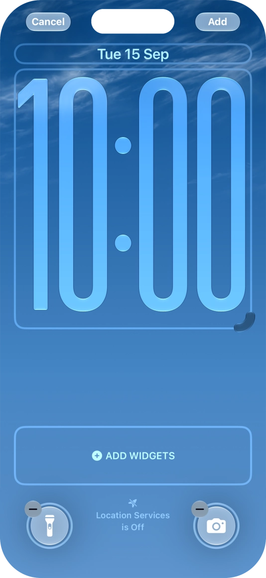 To customise the way the lock screen date is displayed, press the date widget and follow the instructions on the screen to find the required widget display mode.