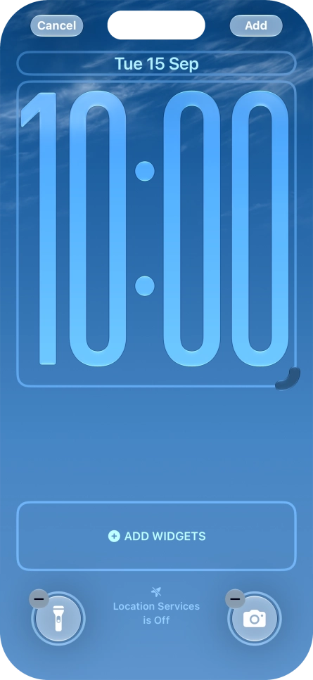To customise the way the lock screen date is displayed, press the date widget and follow the instructions on the screen to find the required widget display mode.