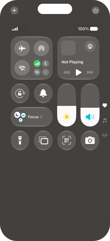 Press the flight mode icon to turn the function on or off.