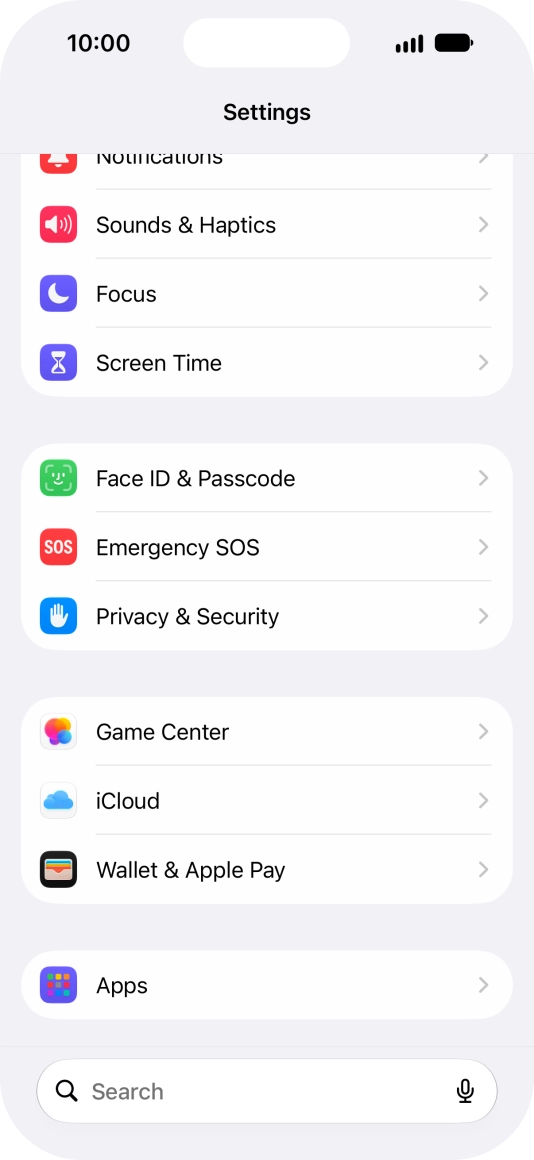 Press Face ID & Passcode.
