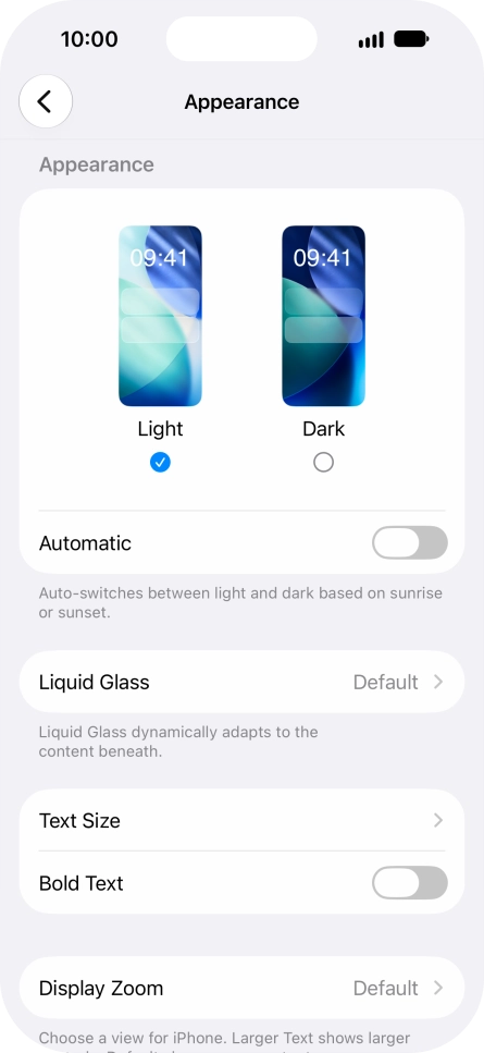 Press Dark.