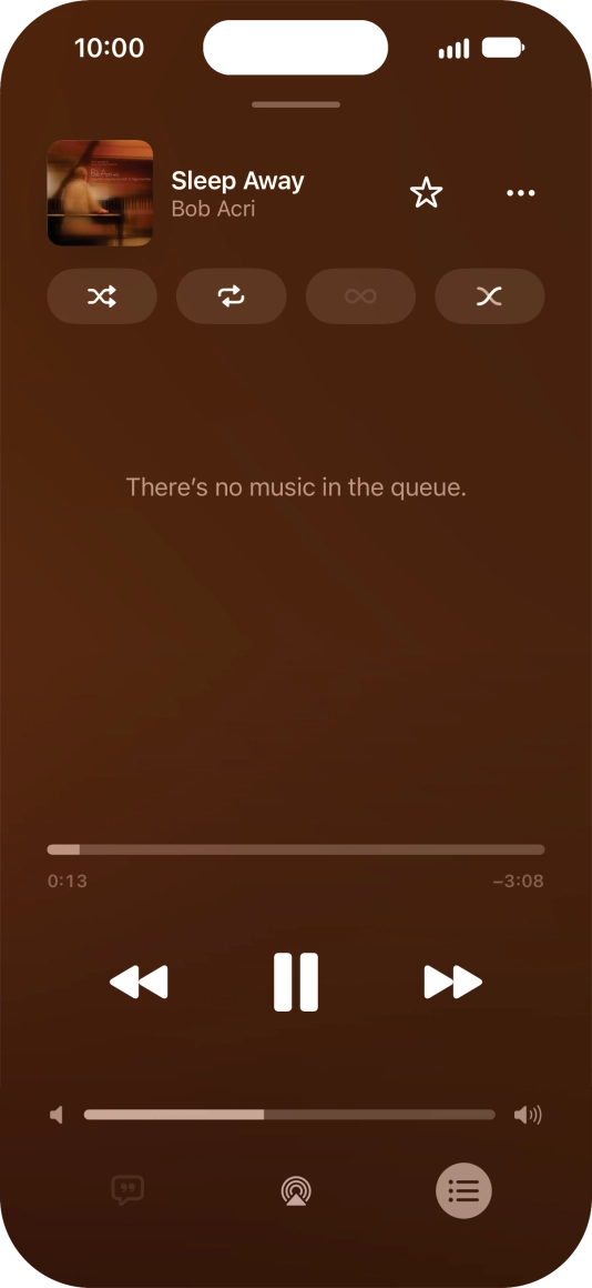 Press the shuffle icon to turn the function on or off.