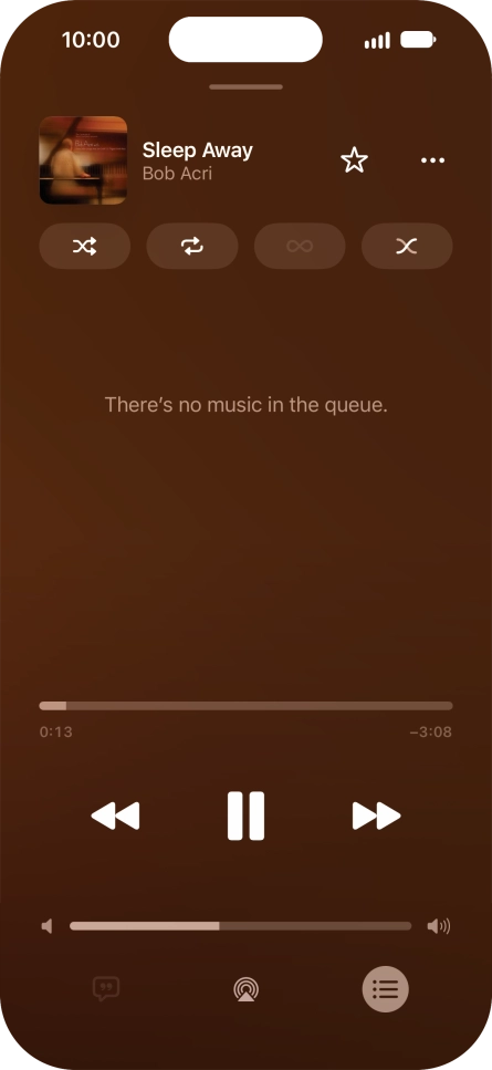 Press the shuffle icon to turn the function on or off.