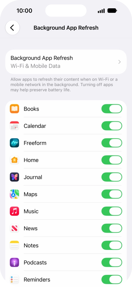 Press Background App Refresh.
