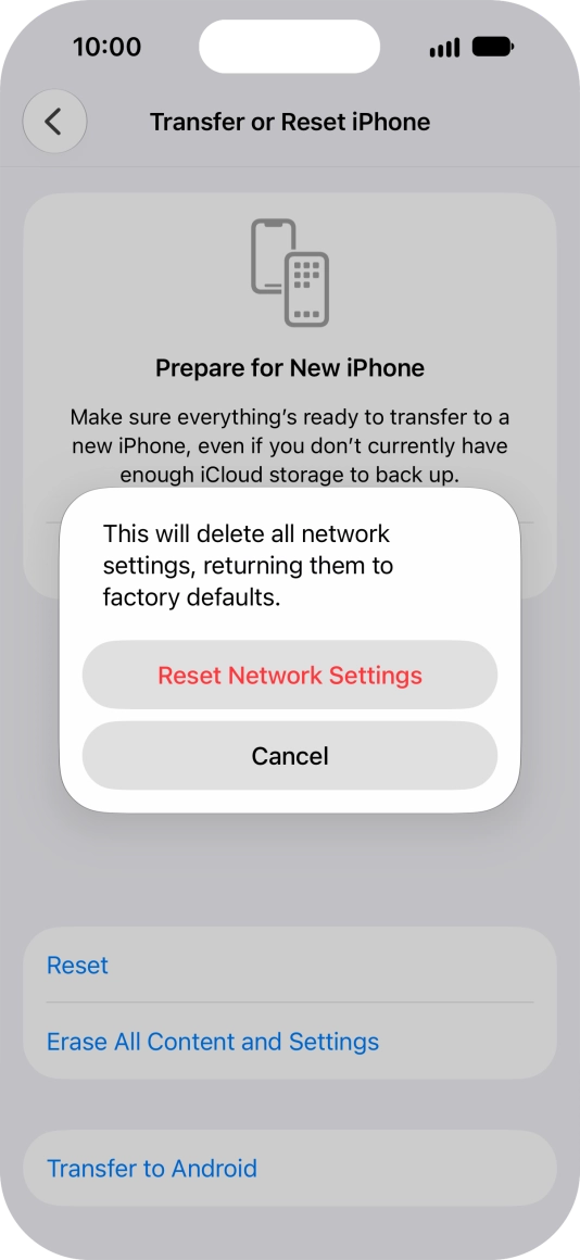 Press Reset Network Settings.