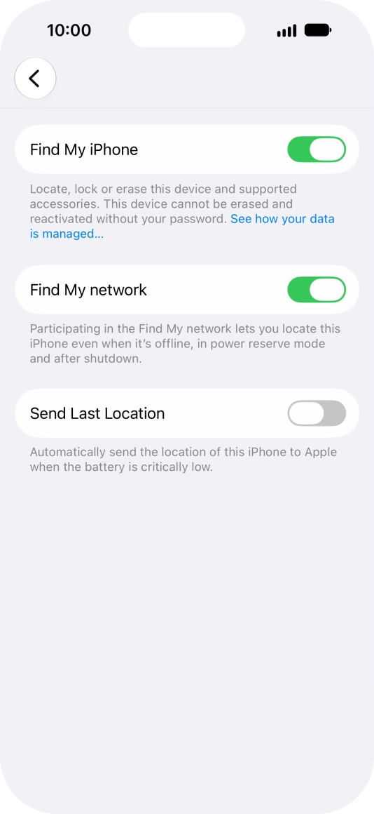 Press the indicator next to 