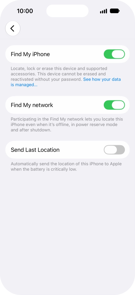 Press the indicator next to 