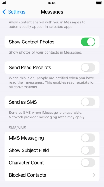 Press the indicator next to 