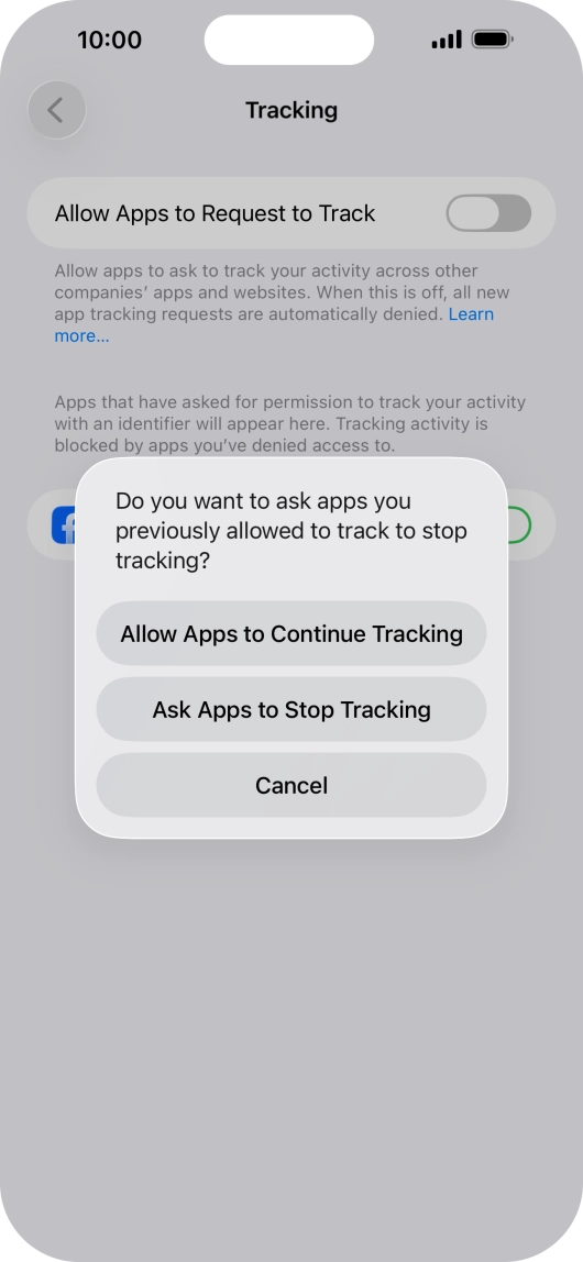If you turn off the function, press the required setting.