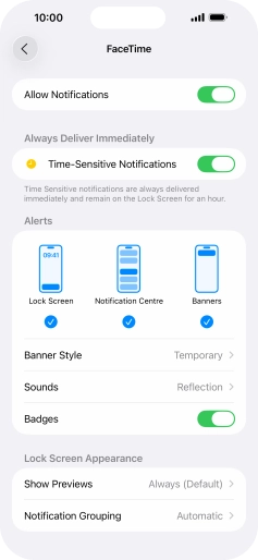 Press the indicator next to 