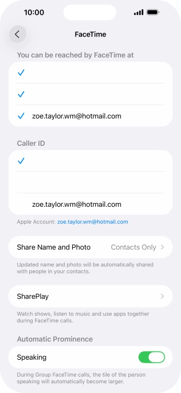 Press the required setting below 