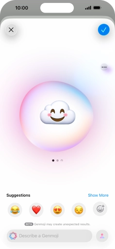 Slide your finger right or left on the screen to see the generated results.