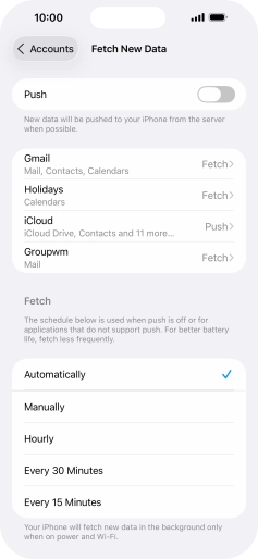 If you turn off the function, press the required setting.