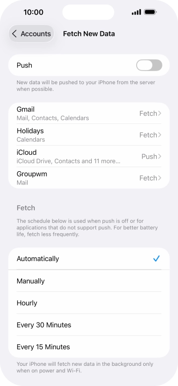 If you turn off the function, press the required setting.