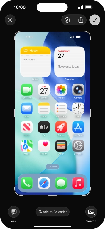 Follow the instructions on the screen to edit and save your screenshot.