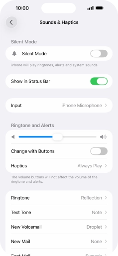 Press the indicator next to 