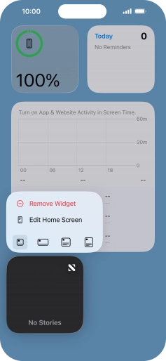 Press Remove Widget.