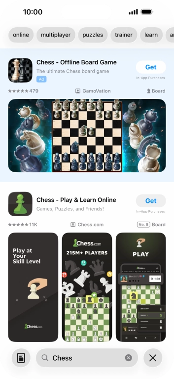 Press the required app.