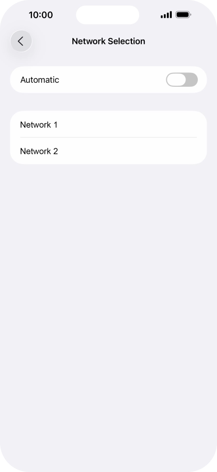 If you turn off the function, press the required network.