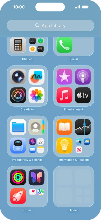 The app is now placed in the Hidden folder in the App Library.