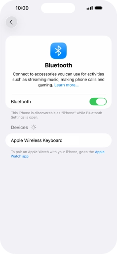 Press the required Bluetooth device and follow the instructions on the screen to pair the device with your phone.